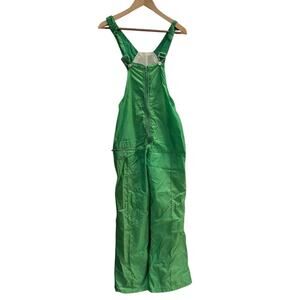 Vintage Nylon Sears Ski Bib Overall Suit Misses Medium 70s Green Snow Pants H